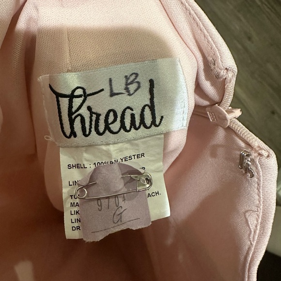 TIE HALTER OPEN BACK TRUMPET GOWN IN BLUSH - Bridesmaid Dress - Picture 2 of 4